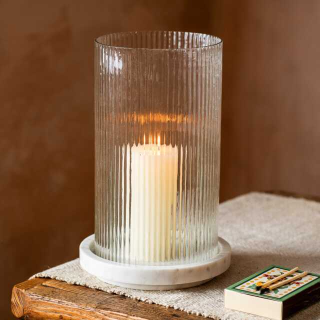 Graham and Green White Marble Medium Candle Holder - image 1