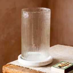 Graham and Green White Marble Medium Candle Holder - thumbnail 2