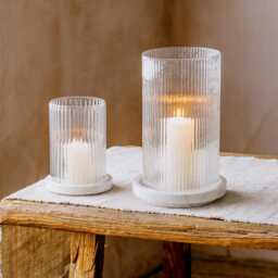 Graham and Green White Marble Medium Candle Holder - thumbnail 4