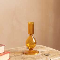 Graham and Green Amber Clear Glass Candle Holder - thumbnail 2