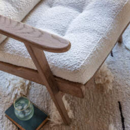 Graham and Green Dylan Chalk Bouclé Armchair - thumbnail 2