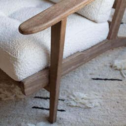 Graham and Green Dylan Chalk Bouclé Armchair - thumbnail 3