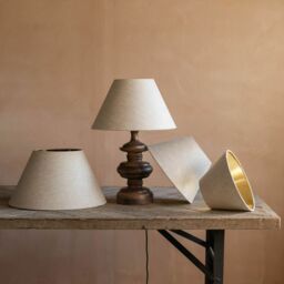 Graham and Green Natural Linen and Gold Empire Lamp Shade 12 inch