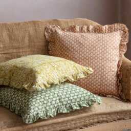 Graham and Green Eliza Floral Block Printed Square Cushion - thumbnail 4