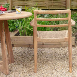 Graham and Green Noa Teak Wood Outdoor Dining Armchair - thumbnail 3