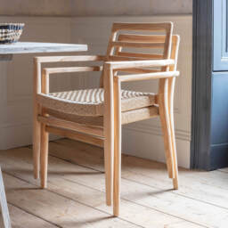 Graham and Green Noa Teak Wood Outdoor Dining Armchair - thumbnail 6