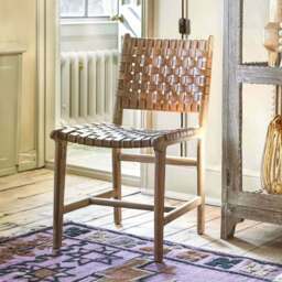 Graham and Green Leon Woven Leather Chair - thumbnail 1