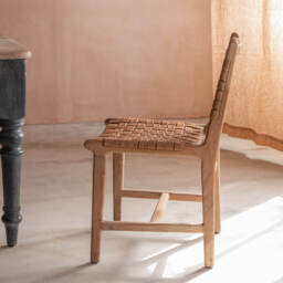 Graham and Green Leon Woven Leather Chair - thumbnail 3