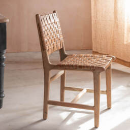 Graham and Green Leon Woven Leather Chair - thumbnail 6