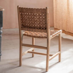 Graham and Green Leon Woven Leather Chair - thumbnail 5