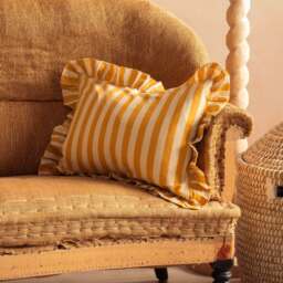 Graham and Green Candy Yellow Stripe Rectangular Cushion - thumbnail 4