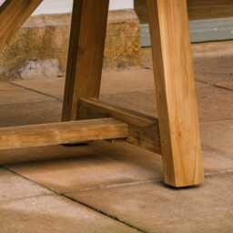 Graham and Green Tora Teak Wood Outdoor Trestle Dining Table - Large - thumbnail 6