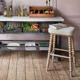 Graham and Green Bobbin Natural Linen Bar Stool - thumbnail 2