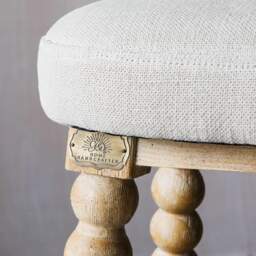 Graham and Green Bobbin Natural Linen Bar Stool - thumbnail 6