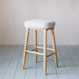 Graham and Green Bobbin Natural Linen Bar Stool - thumbnail 4