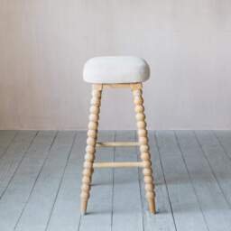 Graham and Green Bobbin Natural Linen Bar Stool - thumbnail 5