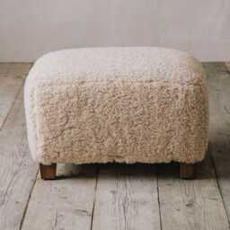 Graham and Green Shearling Wing Armchair & Stool - thumbnail 6