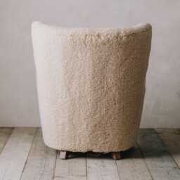 Graham and Green Shearling Wing Armchair & Stool - thumbnail 5