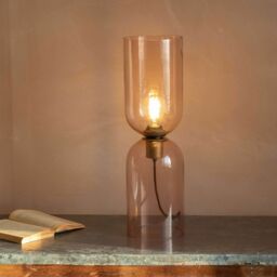 Graham and Green Clarence Glass Table Lamp Rose - Large