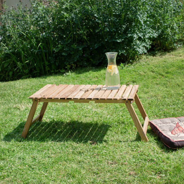 Graham and Green Teak Wood Low Folding Picnic Table - image 1