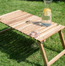 Graham and Green Teak Wood Low Folding Picnic Table - thumbnail 2