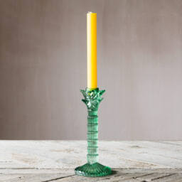Graham and Green Green Glass Palm Tree Candle Holder - thumbnail 2