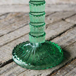 Graham and Green Green Glass Palm Tree Candle Holder - thumbnail 5