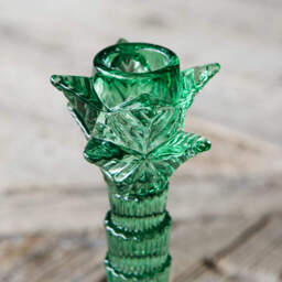 Graham and Green Green Glass Palm Tree Candle Holder - thumbnail 4
