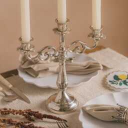 Graham and Green Rochelle Antique Silver Candelabra - thumbnail 2