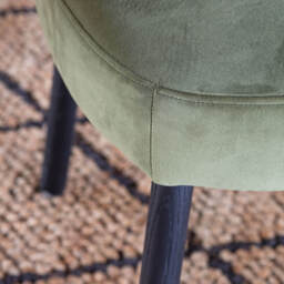 Graham and Green Rigby Moss Green Velvet Dining Chair with Black Legs - thumbnail 3