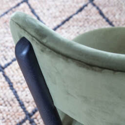 Graham and Green Rigby Moss Green Velvet Dining Chair with Black Legs - thumbnail 6