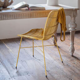 Graham and Green Ansel Yellow Rattan Chair - thumbnail 4