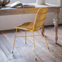 Graham and Green Ansel Yellow Rattan Chair - thumbnail 2