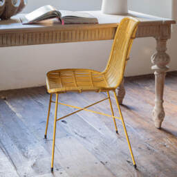 Graham and Green Ansel Yellow Rattan Chair - thumbnail 3