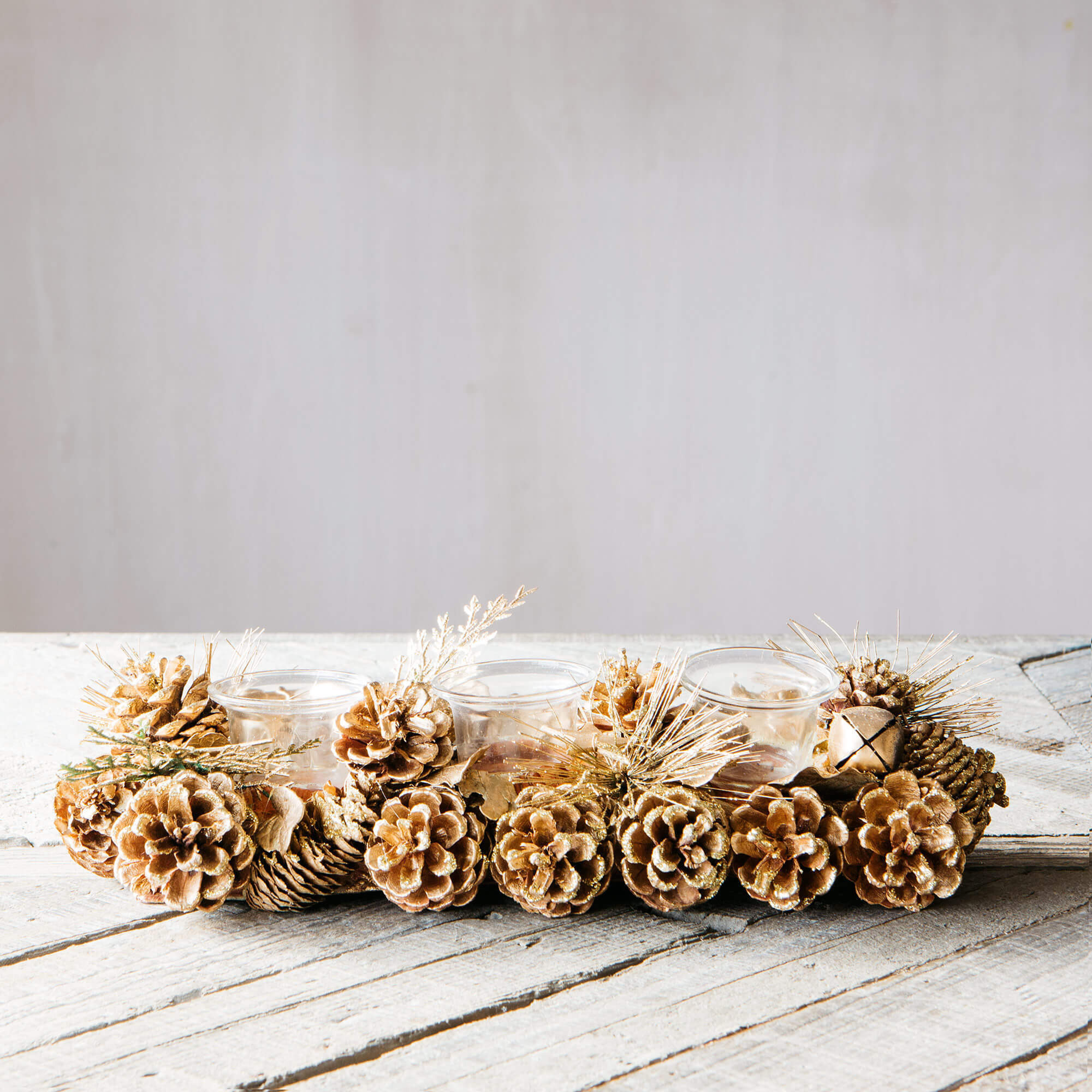 Pine Cone and Stars Candle Holder