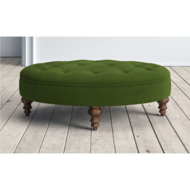 Graham and Green Diana Ottoman in Grass Green Stain Guarded Velvet