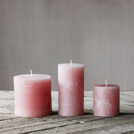 Graham and Green Dusky Pink Wide Pillar Candle