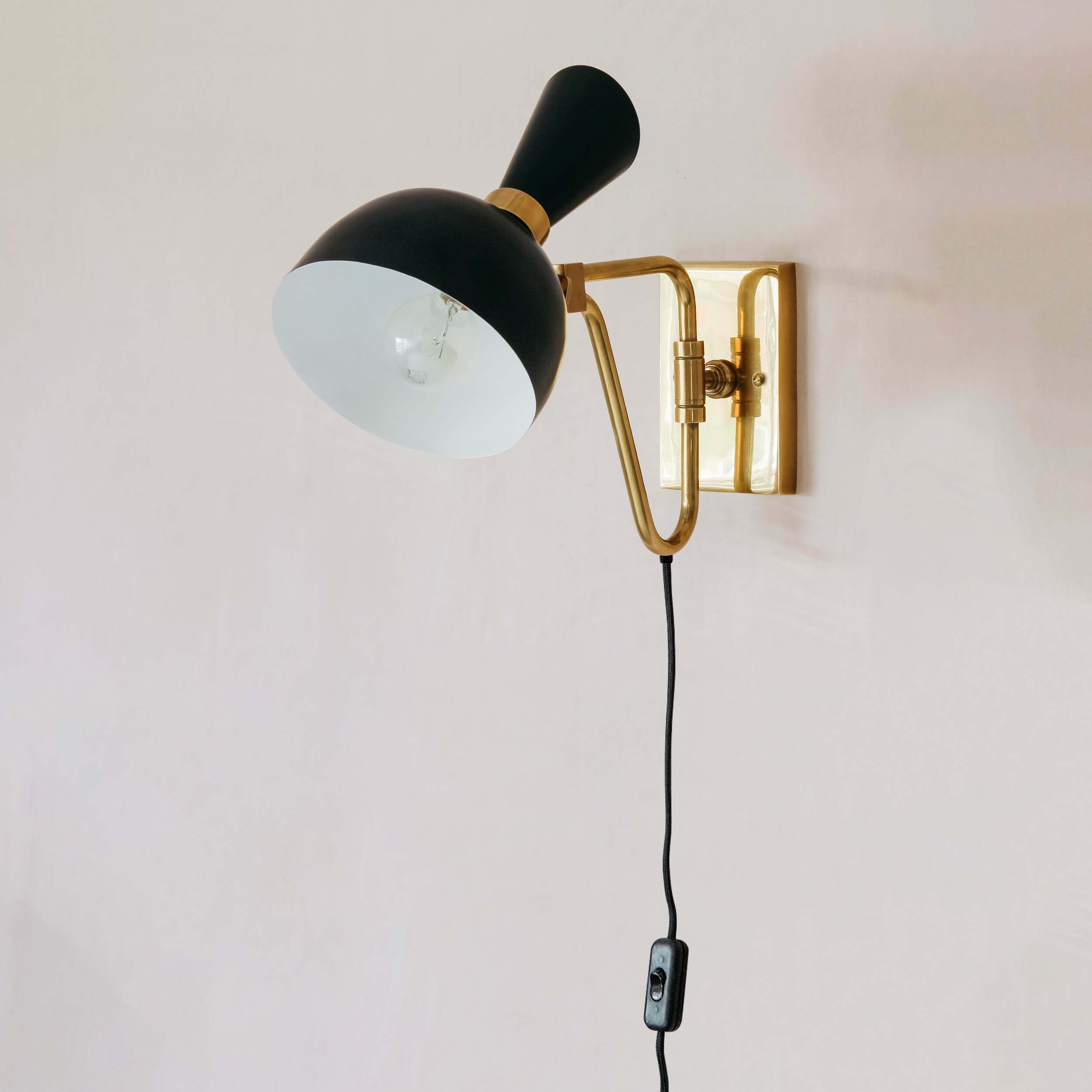 Graham and Green Watson Black and Brass Wall Light - image 1