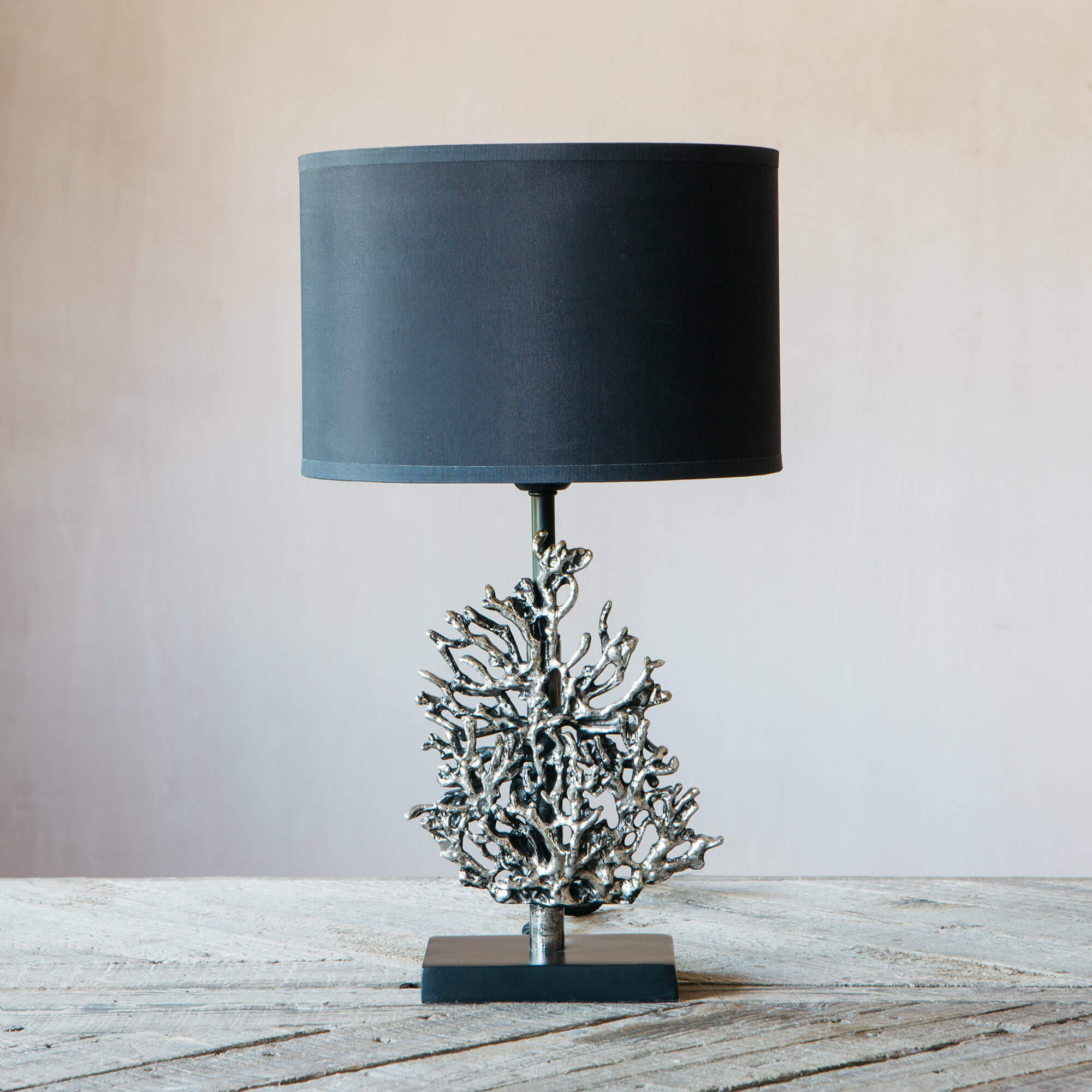 Graham and Green Antique Nickel Coral Table Lamp - image 1