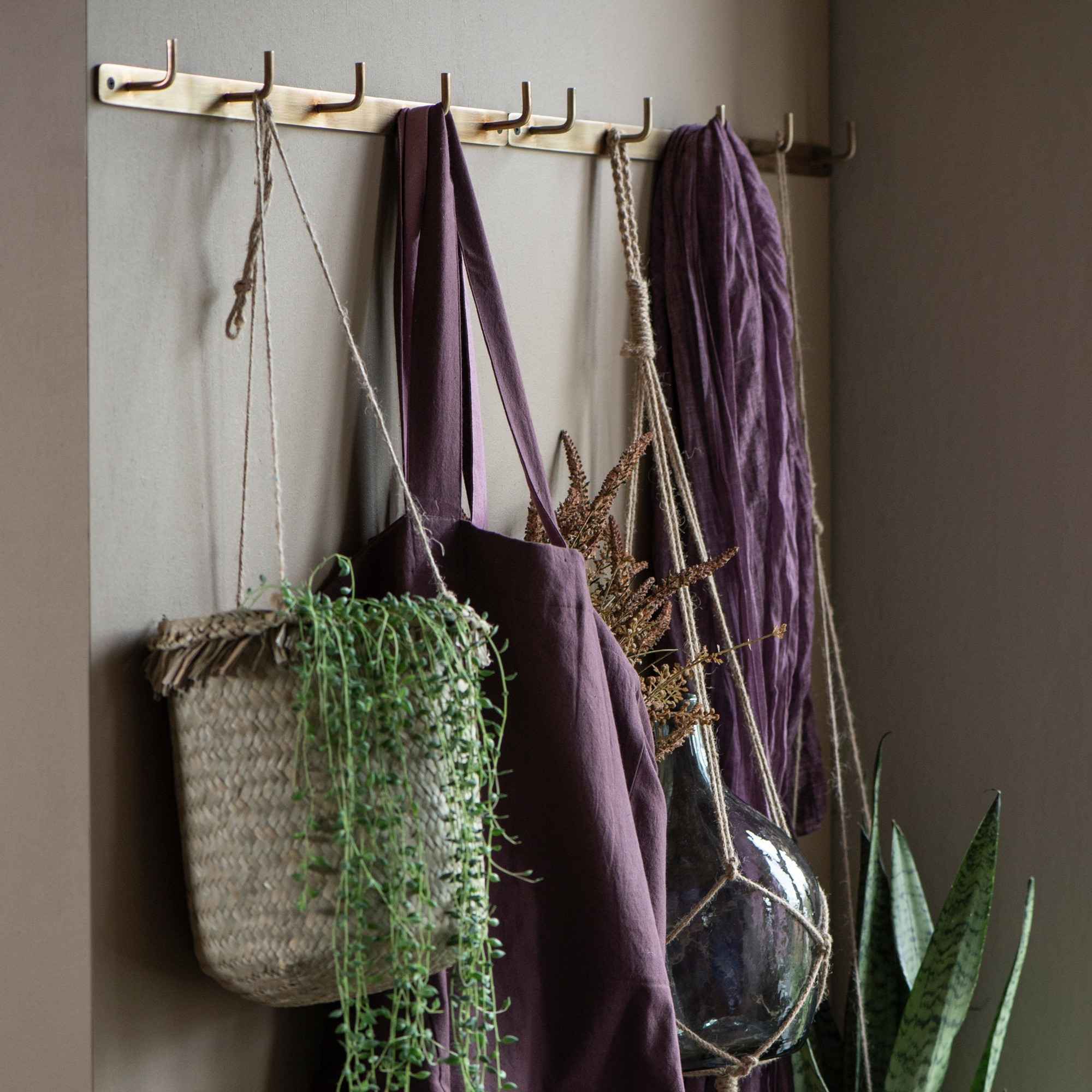 Medium Antique Brass Coat Rack