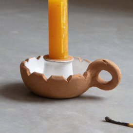 Clay and White Candle Holder - thumbnail 2