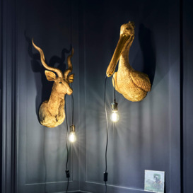 Graham and Green Gold Antelope Wall Light