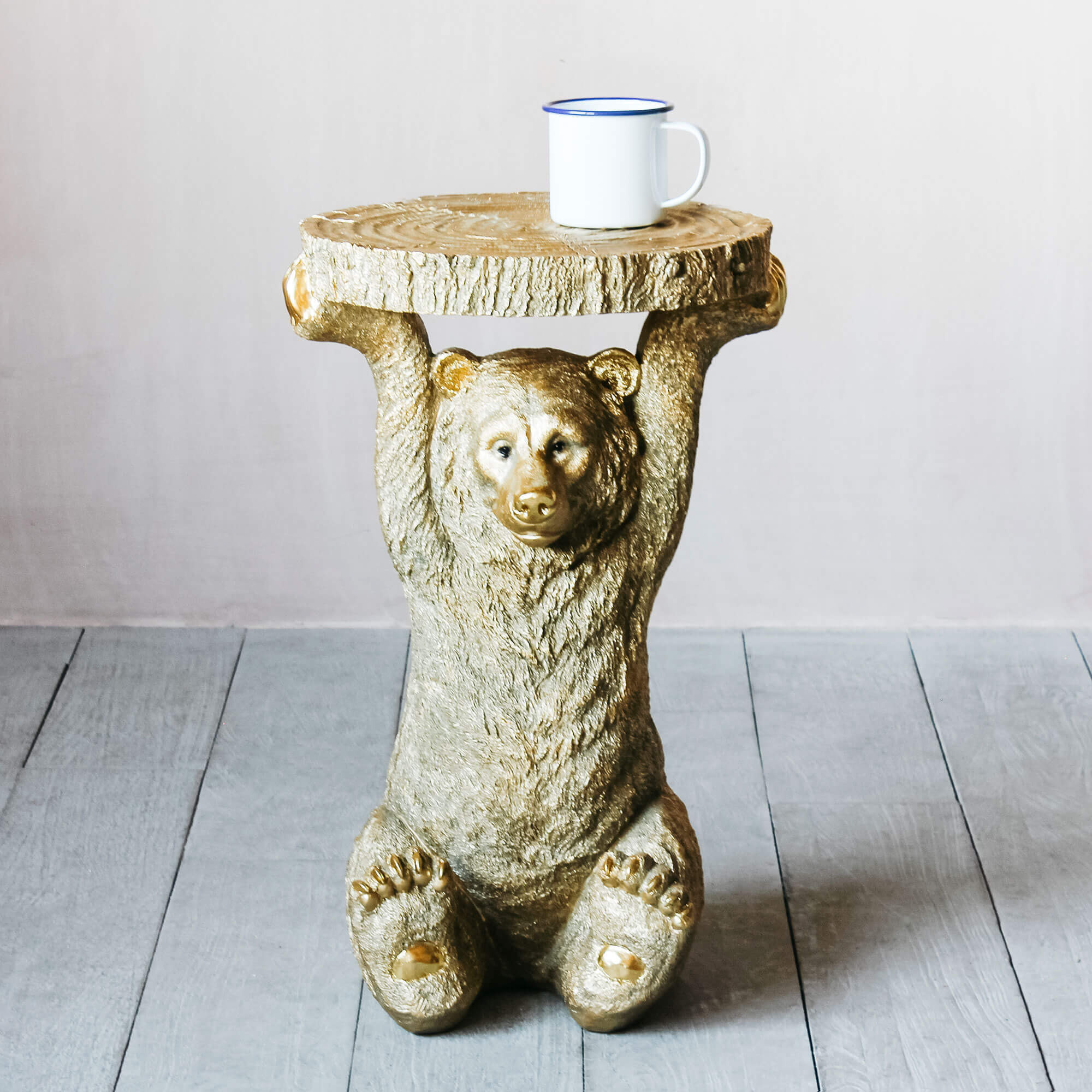 Graham and Green Reggie Gold Bear Side Table