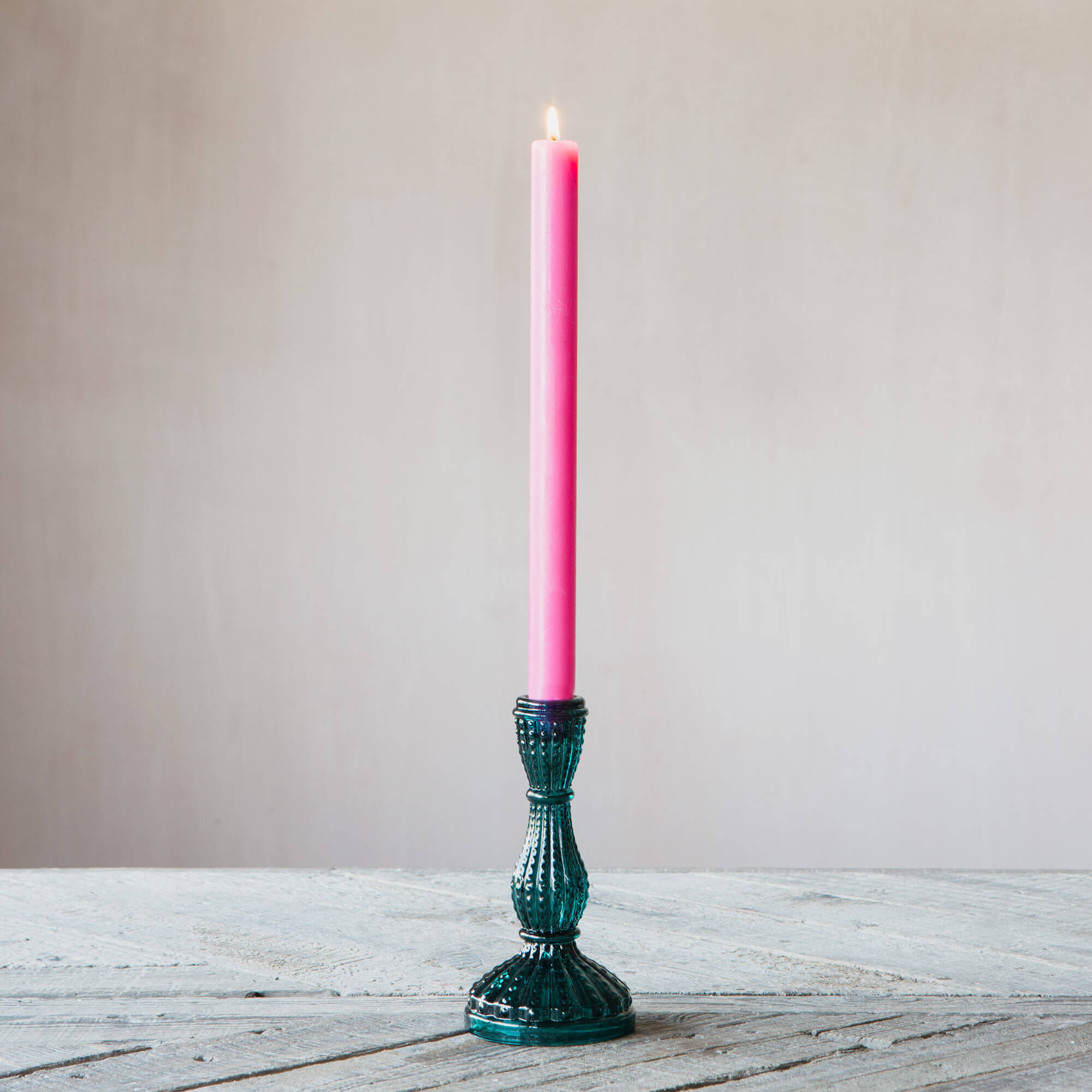Graham and Green Small Petrol Blue Candlestick