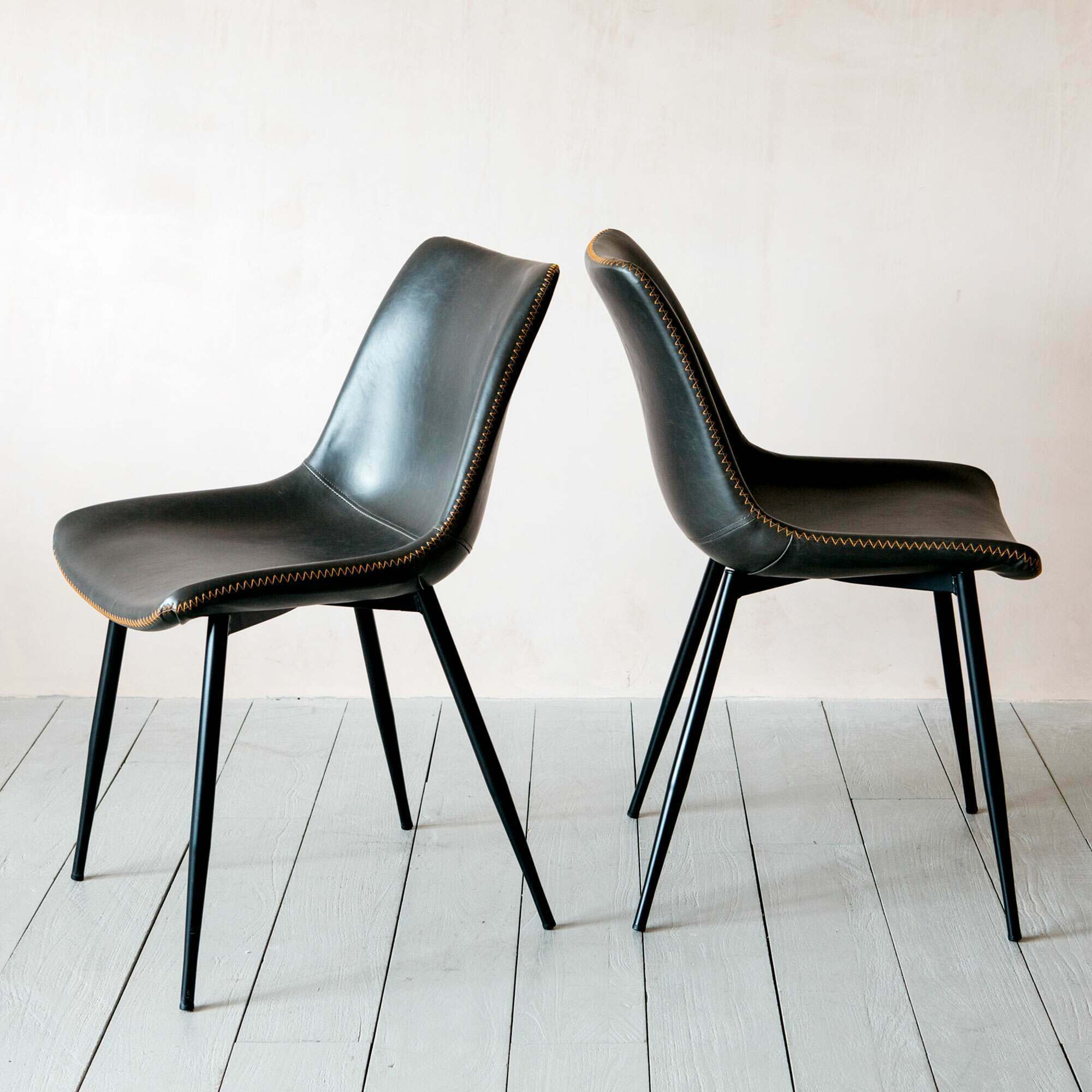 Graham and Green Set of Two Black Novak Chairs