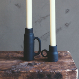 Graham and Green Small Matte Black Candle Holder