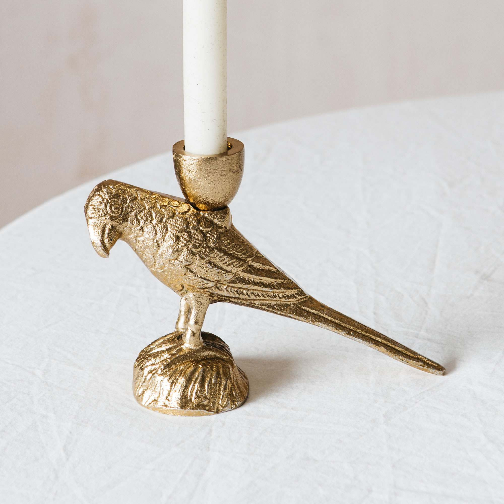 Graham and Green Gold Bird Candle Holder