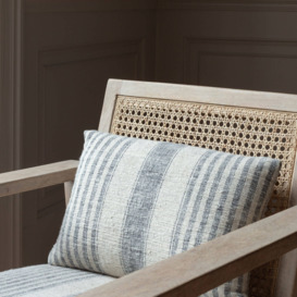 Graham and Green Laurel Blue and White Striped Cane Armchair - thumbnail 2