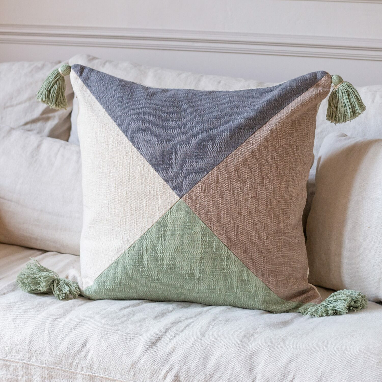 Graham and Green Geometric Cotton Cushion