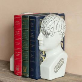 Antiqued Phrenology Head Bookends - thumbnail 2